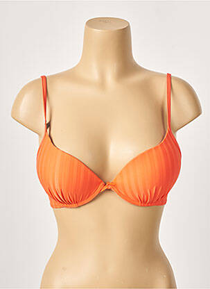 Haut de maillot de bain stretch haut soutien-gorge push-up orange CHERRY BEACH femme