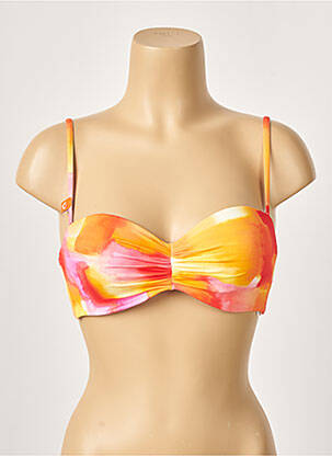 Haut de maillot de bain stretch haut soutien-gorge push-up orange CHERRY BEACH femme