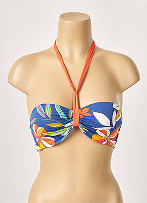 Haut de maillot de bain stretch haut bandeau bleu CHERRY BEACH femme