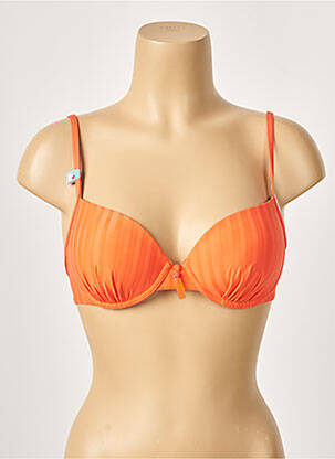 Haut de maillot de bain stretch haut soutien-gorge push-up orange CHERRY BEACH femme