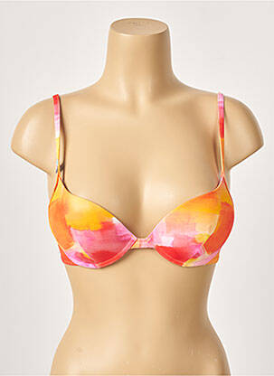 Haut de maillot de bain stretch haut soutien-gorge push-up orange CHERRY BEACH femme