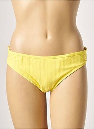 Bas de maillot de bain effet matière satinée culotte jaune CHERRY BEACH femme