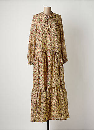 Robe longue manches longues manches longues beige PURPLE QUEEN femme