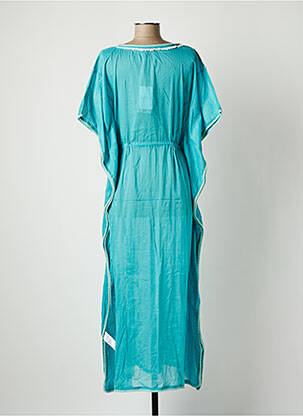 Robe longue manches courtes manches courtes bleu LA FIANCEE DU MEKONG femme