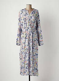 Robe mi-longue coupe fluide manches longues bleu SPARKZ femme