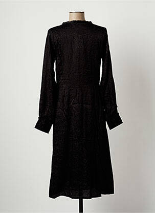 Robe mi-longue coupe fluide manches longues noir SPARKZ femme