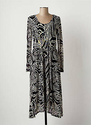 Robe mi-longue manches longues manches longues beige SPARKZ femme