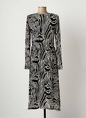 Robe mi-longue manches longues manches longues beige SPARKZ femme