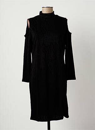 Robe mi-longue manches longues manches longues noir SPARKZ femme