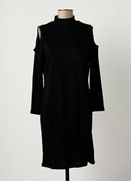 Robe mi-longue manches longues manches longues noir SPARKZ femme
