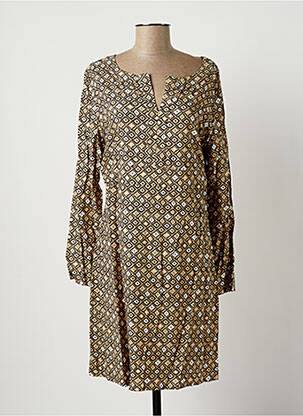 Robe mi-longue manches longues manches longues marron LA FIANCEE DU MEKONG femme