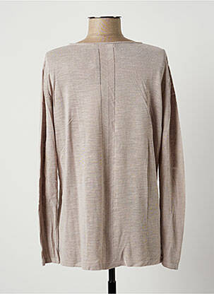 Pull tunique tissage chiné manches longues beige POLES femme