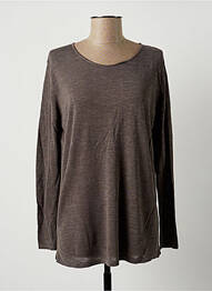 Pull tunique tissage chiné manches longues gris POLES femme