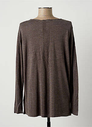 Pull tunique tissage chiné manches longues gris POLES femme