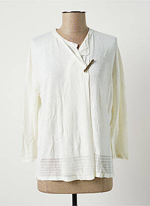 Gilet manches longues maille ajourée beige POLES femme