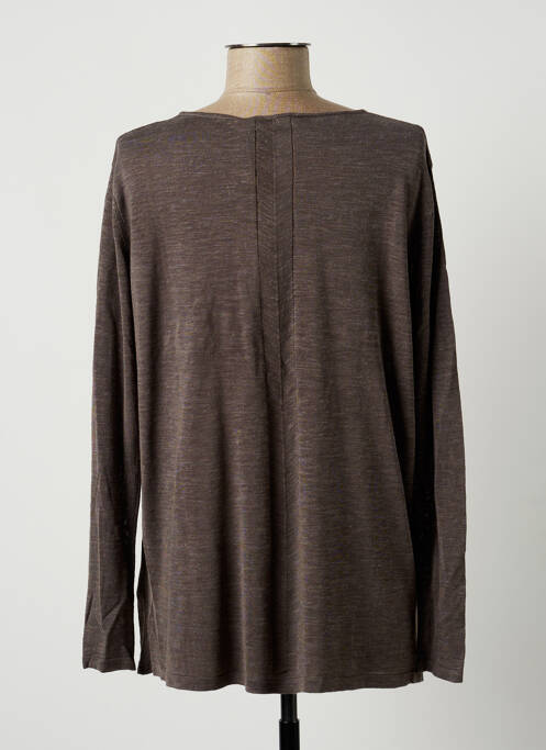 Pull tunique gris POLES pour femme