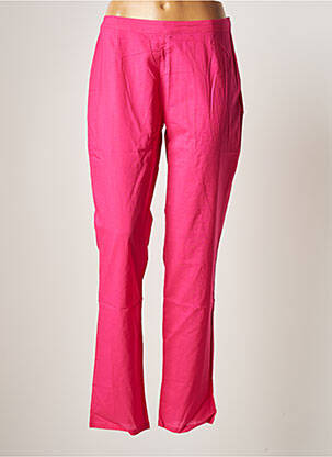Pantalon droit tissage popeline taille normale rose LA FIANCEE DU MEKONG femme