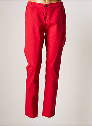Pantalon chino fermeture zippée sous rabat boutonné taille normale rouge LA FIANCEE DU MEKONG femme