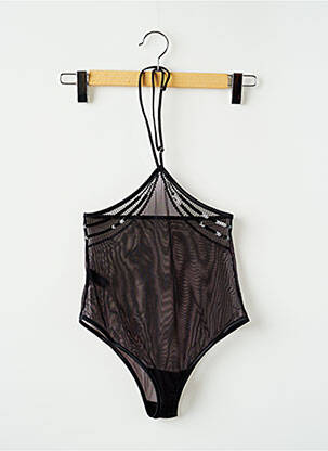 Body lingerie effet matière satinée noir IMPLICITE femme