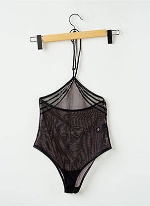 Body lingerie effet matière satinée noir IMPLICITE femme
