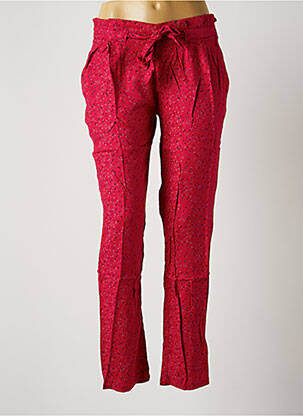 Pantalon droit tissage crêpe taille normale rose LA FIANCEE DU MEKONG femme