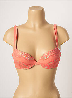 Soutien-gorge effet matière satinée haut soutien-gorge push-up orange IMPLICITE femme