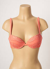 Soutien-gorge effet matière satinée haut soutien-gorge push-up orange IMPLICITE femme