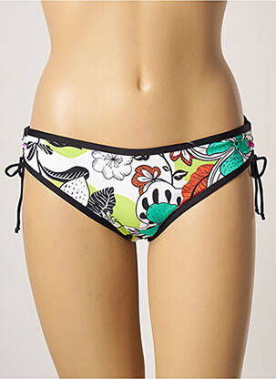 Bas de maillot de bain imprimé fleurs culotte blanc CHERRY BEACH femme