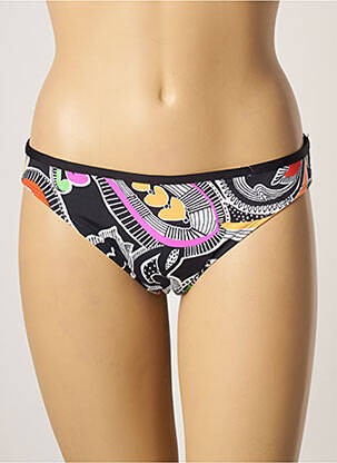 Bas de maillot de bain effet matière satinée culotte noir CHERRY BEACH femme