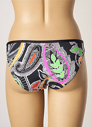Bas de maillot de bain effet matière satinée culotte noir CHERRY BEACH femme