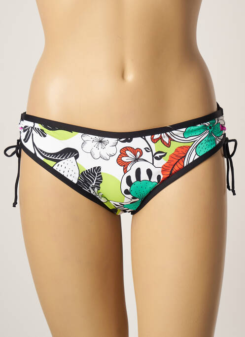 Bas de maillot de bain imprimé fleurs culotte blanc CHERRY BEACH femme
