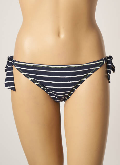 Bas de maillot de bain effet matière satinée bikini bleu CHERRY BEACH femme