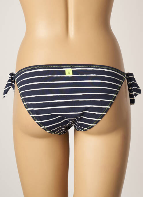 Bas de maillot de bain effet matière satinée bikini bleu CHERRY BEACH femme