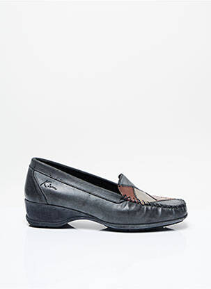 Mocassins tissage satiné talon plat jusqu'à 3cm gris KIM femme
