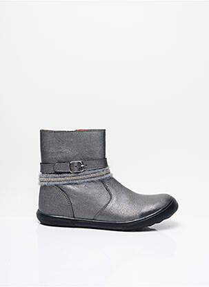 Bottines/boots matière lisse bout rond gris APPLES & PEARS fille
