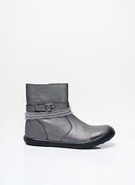 Bottines/boots matière lisse bout rond gris APPLES & PEARS fille
