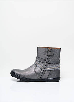Bottines/boots matière lisse bout rond gris APPLES & PEARS fille