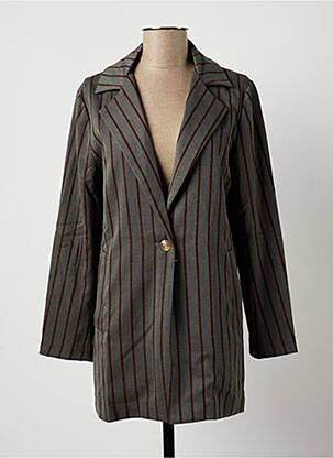 Manteau long coupe droite sans capuche gris ROSE MON AMOUR femme
