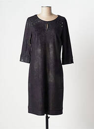 Robe mi-longue manches 3/4 manches 3/4 gris FRED SABATIER femme