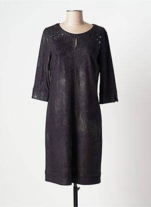 Robe mi-longue manches 3/4 manches 3/4 gris FRED SABATIER femme