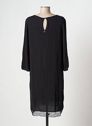 Robe mi-longue coupe fluide manches longues noir ELLEI femme