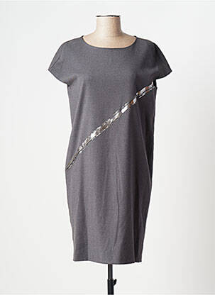 Robe mi-longue manches courtes manches courtes gris ELLEI femme