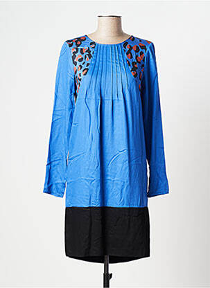 Robe mi-longue manches longues manches longues bleu TRUSSARDI JEANS femme