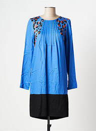 Robe mi-longue manches longues manches longues bleu TRUSSARDI JEANS femme