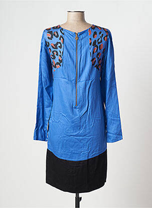 Robe mi-longue manches longues manches longues bleu TRUSSARDI JEANS femme