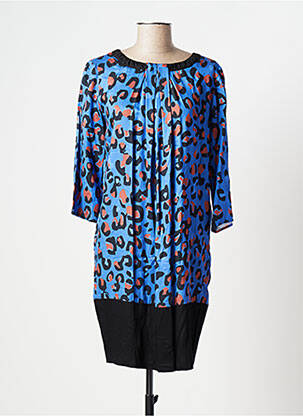 Robe mi-longue manches 3/4 manches 3/4 bleu TRUSSARDI JEANS femme