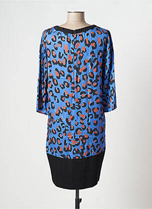 Robe mi-longue manches 3/4 manches 3/4 bleu TRUSSARDI JEANS femme