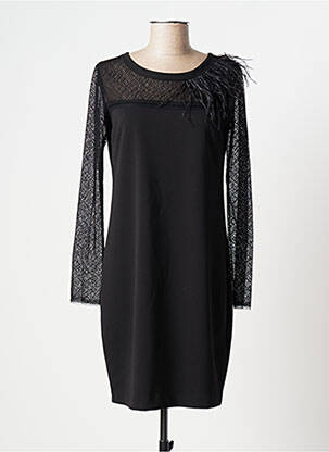 Robe mi-longue manches longues manches longues noir TRUSSARDI JEANS femme
