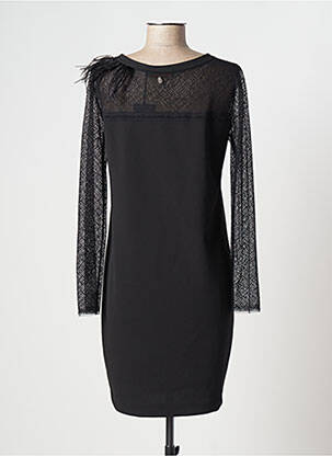 Robe mi-longue manches longues manches longues noir TRUSSARDI JEANS femme