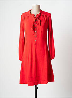 Robe mi-longue manches longues manches longues rouge ROSE femme